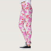 Pink Dino Pattern L Gray BG Leggings (Links)