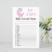 Pink Dinosaur Baby Tiere Name Spiel (Stehend Vorderseite)