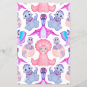 Pink Dinosaur Baby Word Scramble Baby Showspiel (Rückseite)