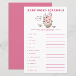Pink Dinosaur Baby Word Scramble Game