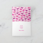 Pink Dinosaur Babydusche Dankeskarte (Innenseite)