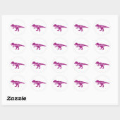 Pink Dinosaur Babydusche Runder Aufkleber (Blatt)
