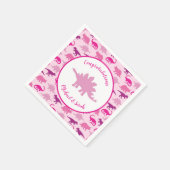 Pink Dinosaur Babydusche Serviette (Ecke)