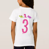 Pink Dinosaur Birthday Shirt Girl Dinosaurier (Rückseite)