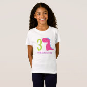 Pink Dinosaur Birthday Shirt Girl Dinosaurier (Vorne ganz)
