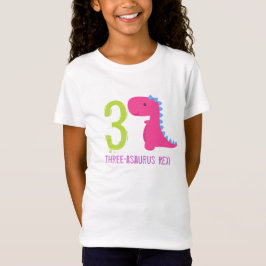 Pink Dinosaur Birthday Shirt Girl Dinosaurier