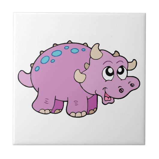 Pink Dinosaur Child's Decorative Tile Fliese (Vorderseite)
