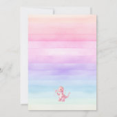 Pink Dinosaur Dino Girl Geburtstagsparty Einladung (Rückseite)