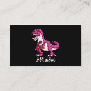 Pink Dinosaur Football Shirt Boys Breast Cancer Pi Visitenkarte