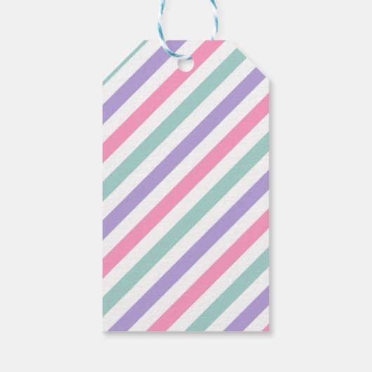 Pink Dinosaur Geburtstagsparty Geschenkanhänger (Rückseite)