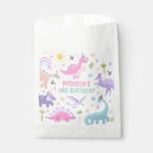 Pink Dinosaur Geburtstagsparty Geschenktütchen (Vorderseite)