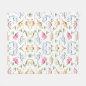 Pink Dinosaur Geburtstagsparty, Girls Dinosaur Par Fleecedecke (Vorderseite (Horizontal))