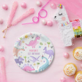 Pink Dinosaur Geburtstagsparty Pappteller (Party)