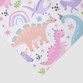 Pink Dinosaur Geburtstagsparty Seidenpapier (Detail)