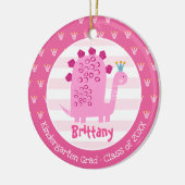 Pink Dinosaur Girl Kindergarten Graduate Keepsake Keramik Ornament (Links)