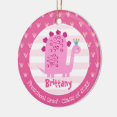 Pink Dinosaur Girl Preschool Graduation Keepsake Keramik Ornament (Links)