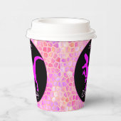 Pink Dinosaur Hide Happy Birthday!  Pappbecher (Rechts)