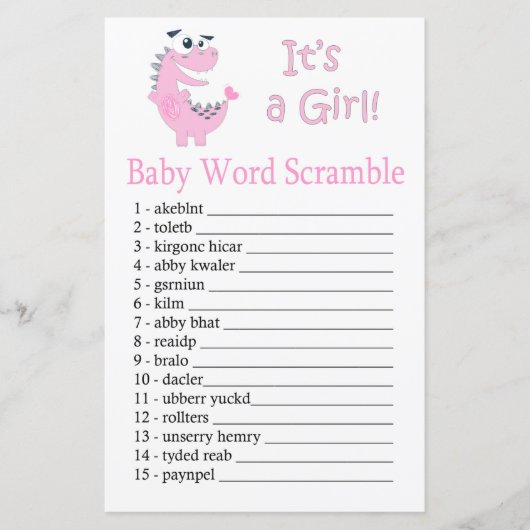 Pink Dinosaur Kinderspiel (Vorderseite)