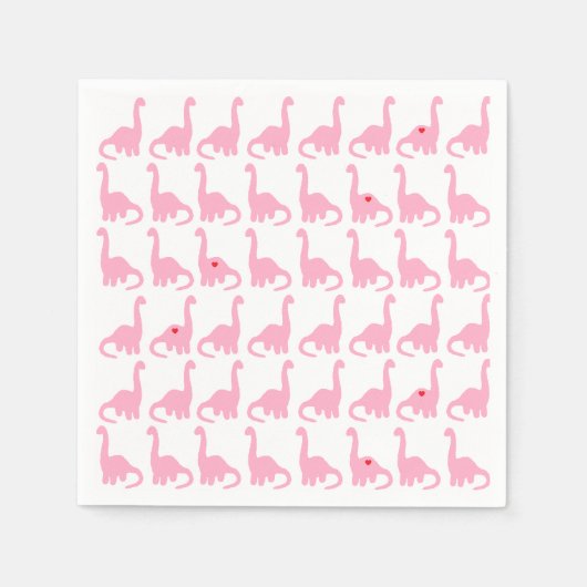 Pink Dinosaur Napkins Serviette (Vorderseite)