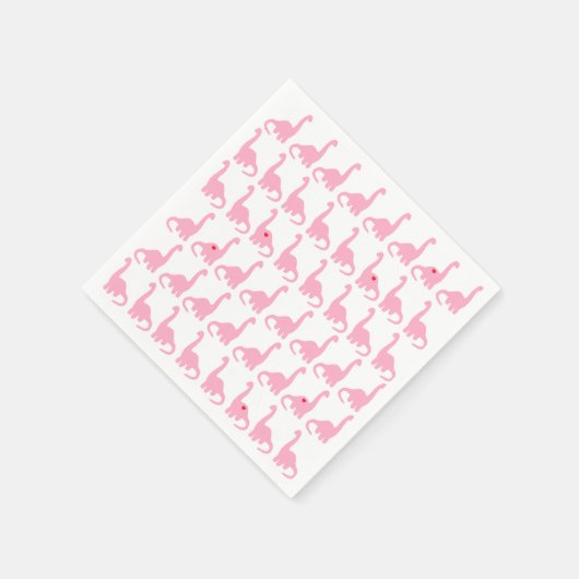 Pink Dinosaur Napkins Serviette (Ecke)
