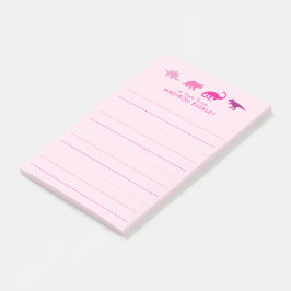 Pink Dinosaur Niedlich Kid's Dino Post-it Klebezettel