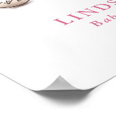 Pink Dinosaur Thema Kinderdusche Empfang Poster (Ecke)