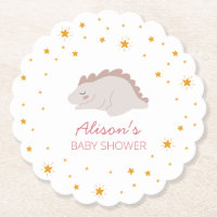 Pink Dinosaur Twinkle Star Baby Shower Girl Party
