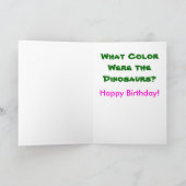 Pink Dinosaurier Birthday Quiz Karte (Innenseite)