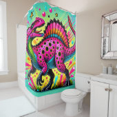 Pink Dinosaurier Duschvorhang (Beispiel)