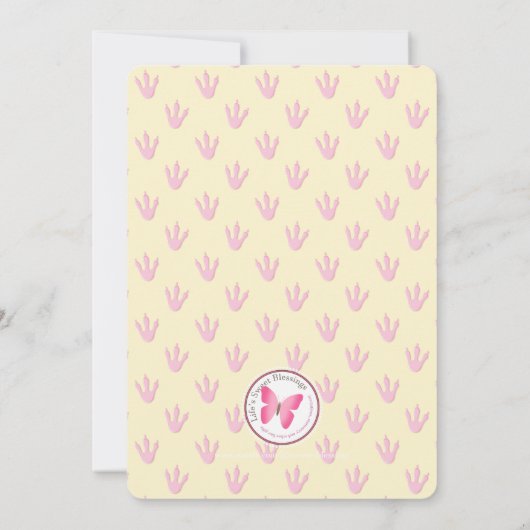 Pink Dinosaurier Geburtstag Einladung (Rückseite)