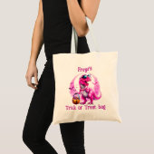 Pink Dinosaurier Halloween Trick oder Treat Tote T Tragetasche (Vorderseite (Produkt))