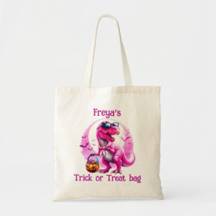 Pink Dinosaurier Halloween Trick oder Treat Tote T Tragetasche