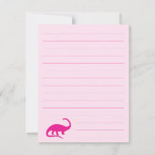 Pink Dinosaurier Niedliche Dino Studiokarte für Ki Dankeskarte (Rückseite)
