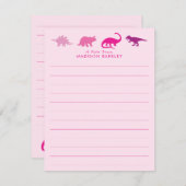 Pink Dinosaurier Niedliche Dino Studiokarte für Ki Dankeskarte (Vorne/Hinten)