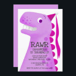 Pink Dinosaurier Princess Geburtstagsparty Einladung<br><div class="desc">Niedliche Geburtstag Einladung für die Dinosaurier-Themenparty Ihres Kindes! Cartoon Stil Illustration eines rosa Dinosauriers. Der t Rex trägt einen winzigen rosa Hut aus Party. Sie können die Party-Informationen zum Körper des Dinosauriers hinzufügen. Text ist online leicht editierbar.</div>
