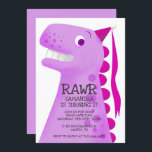 Pink Dinosaurier Princess Geburtstagsparty Einladung<br><div class="desc">Niedliche Geburtstag Einladung für die Dinosaurier-Themenparty Ihres Kindes! Cartoon Stil Illustration eines rosa Dinosauriers. Der t Rex trägt einen winzigen rosa Hut aus Party. Sie können die Party-Informationen zum Körper des Dinosauriers hinzufügen. Text ist online leicht editierbar.</div>