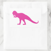 Pink Dinosaurier Rechteckiger Aufkleber (Tasche)