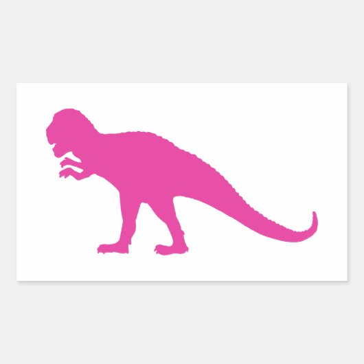 Pink Dinosaurier Rechteckiger Aufkleber (Vorderseite)