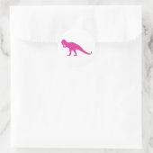 Pink Dinosaurier Runder Aufkleber (Tasche)