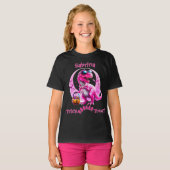 Pink Dinosaurier Trick oder Behandeln T-Shirt (Vorne ganz)