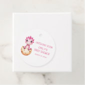 Pink Dinosaurier Wasserfarbenhahn Bald Babydusche Geschenkanhänger (Beispiel)