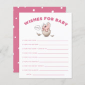 Pink Dinosaurier wünscht eine Babykarte (Vorne/Hinten)