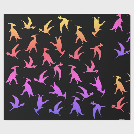 Pink Dinosuars Geschenkpapier (Flach)