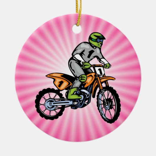 Pink Dirt Bike. Keramikornament (Vorne)