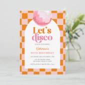 Pink Disco Ball 30. Geburtstag Einladung (Stehend Vorderseite)