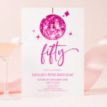 Pink Disco Ball 50. Geburtstagsparty Einladung<br><div class="desc">Dies ist eine rosa Disco Ball 50. Geburtstagsparty Einladung!</div>