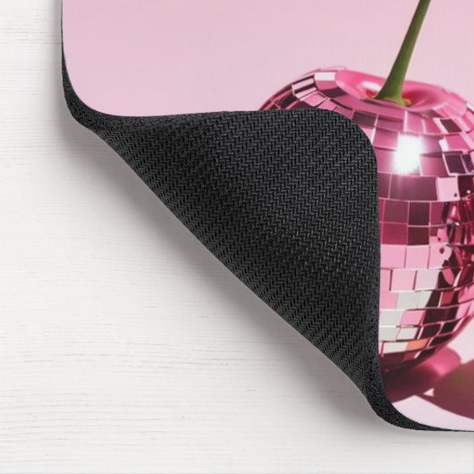 Pink Disco Ball Cherries Pink Red Girl Mouse Pad Mousepad (Ecke)