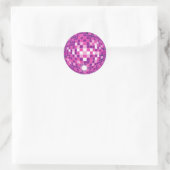 Pink Disco Ball Pattern Runder Aufkleber (Tasche)