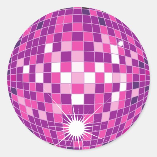 Pink Disco Ball Pattern Runder Aufkleber (Vorderseite)