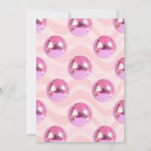 Pink Disco Ball | pink bow Birthday  Einladung (Rückseite)